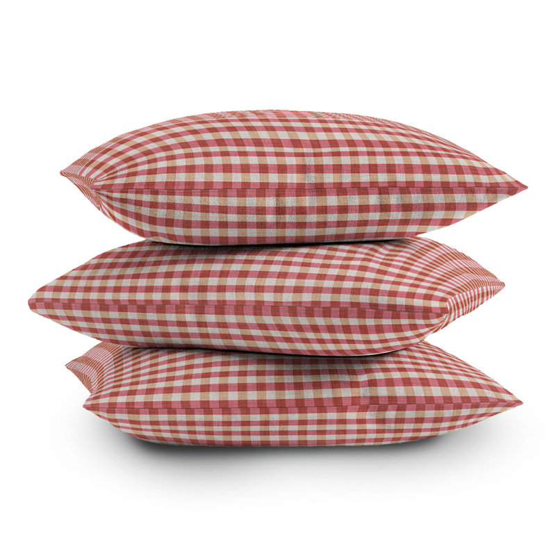 Coussin décoratif en vichy Avenie, 20 po x 20 po