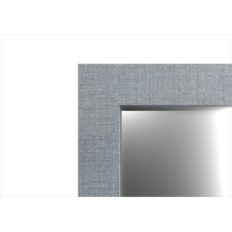 Jarel Wood Flat Wall Mirror, 86cm H x 60cm W, Grey