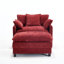 Fauteuil d'appoint avec repose-pieds, fauteuil club en chenille, fauteuil de lecture pour chambre à coucher, chenille