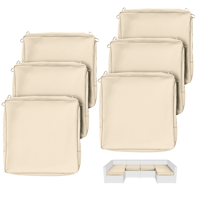 Housses de coussin d'extérieur 22 x 22 x 3 Housses de coussin d'extérieur, housses seulement, L 22 po x P 22 po, Beige