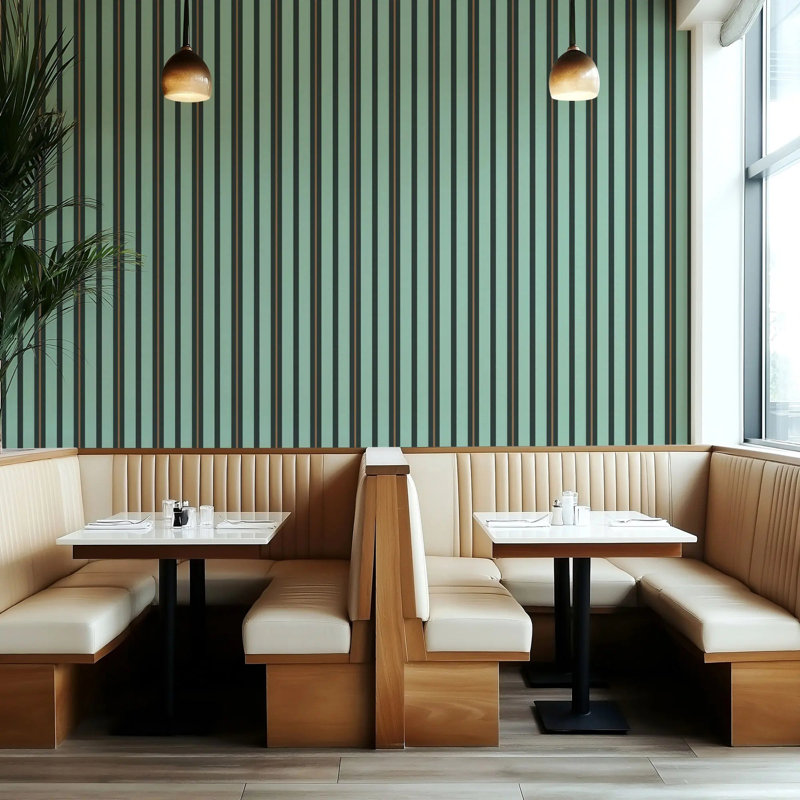 Miami Stripe Mini - Papier peint, Bronze nuit, Peler et coller, Self-Adhesive