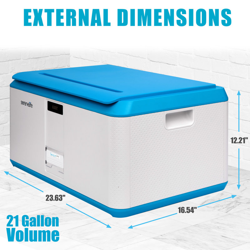 SereneLife Light Blue and White Lockable Storage Box with Combination Lock
