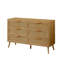 Commode de chambre à coucher, commode avec tiroirs en rotin, commode en bois pour chambre d'enfant, salon, entrée et couloir, naturel