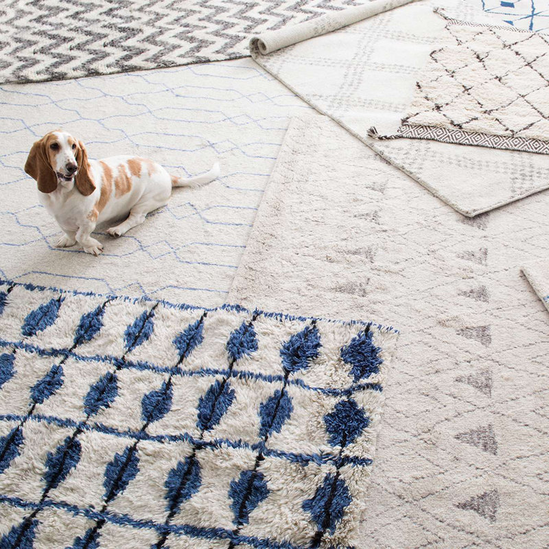 Noma Indigo Handwoven Wool Rug, Rectangle 7'6" x 9'6"