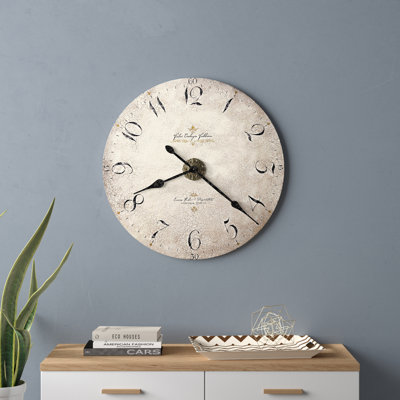 Enrico Fulvi Modern & Contemporary Oversized Wall Clock, Laser-Cut Panel with Antique Medallion and Arabic Numerals
