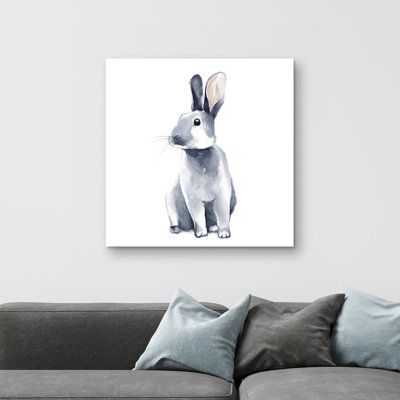 curious rabbit - 32"x32" art on canvas
