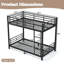 Convertible Metal Bunk Bed for Teens and Adults with Space-Saving Design-133401015