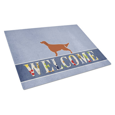 Caroline's Treasures Welcome Dog Glass Irish Setter Cutting Board