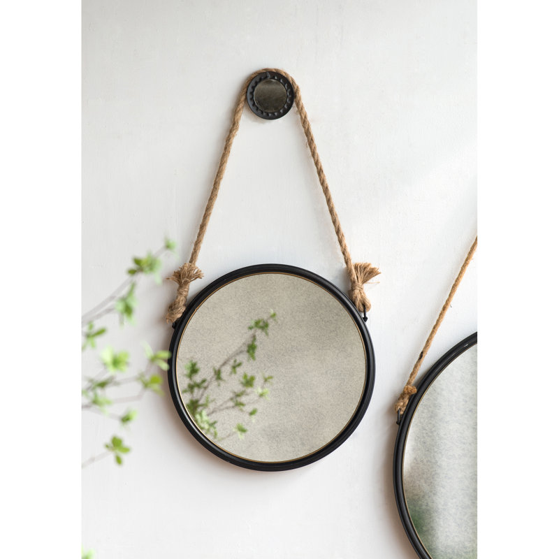 Miroir d'entrée mural 19,5 po Handsome, H 19,92 po x l 19,79 po, Métal métal