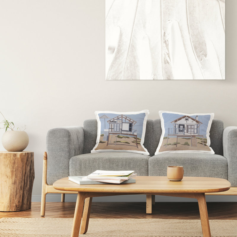 Ensemble de 2 coussins décoratifs Silent Shore Beach House par Melissa Wang