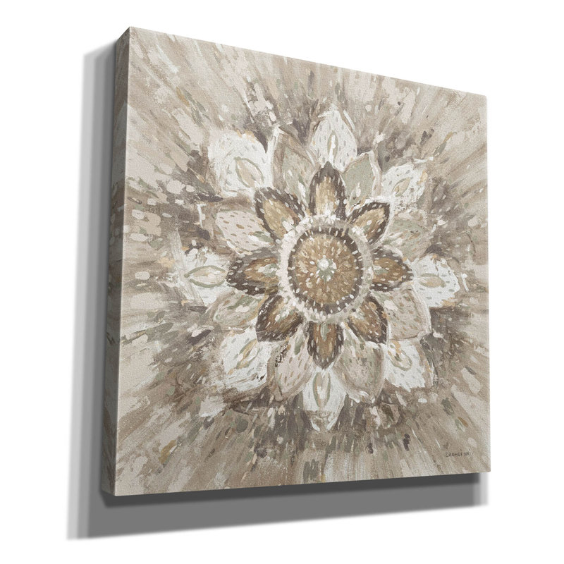 Toile épique «Spice Mandala Neutral» par Danhui Nai, H 12 po x l 12 po