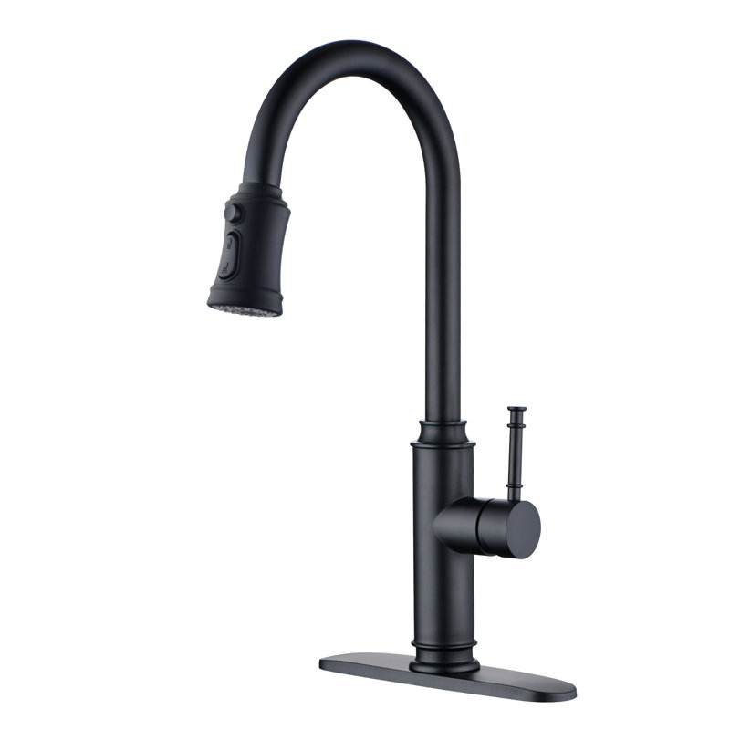Sumerain S6132P-XX-6133 Pull Out Kitchen Faucet, Matte Black
