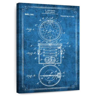 Marine Compass On Blue