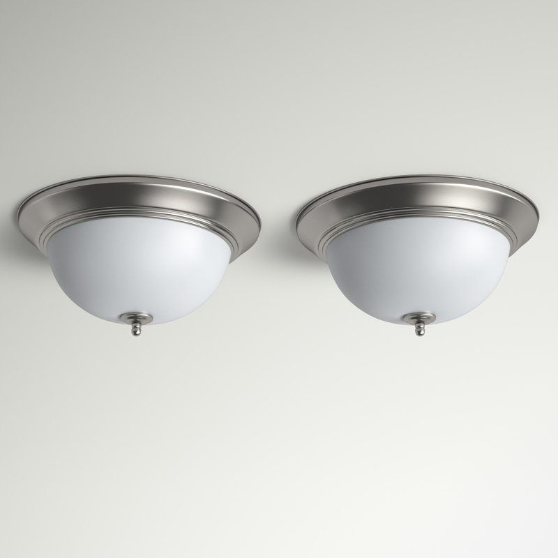 Plafonnier encastré 1 lumière Almaraz, Nickel satiné, H 5,5 po x l 11 po x P 11 po