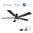 52"  5 - Blade LED Smart Flush Mount Ceiling Fan with Remote Control and Light Kit Included.