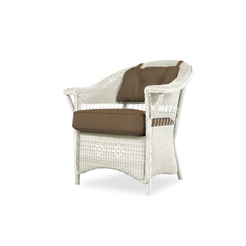 Nantucket Outdoor Dining Armchair, Antique White, Remy Pebble