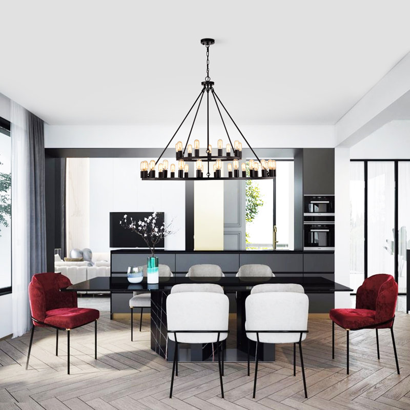 Jamii-Elle 33 - Light Dimmable Tiered Chandelier
