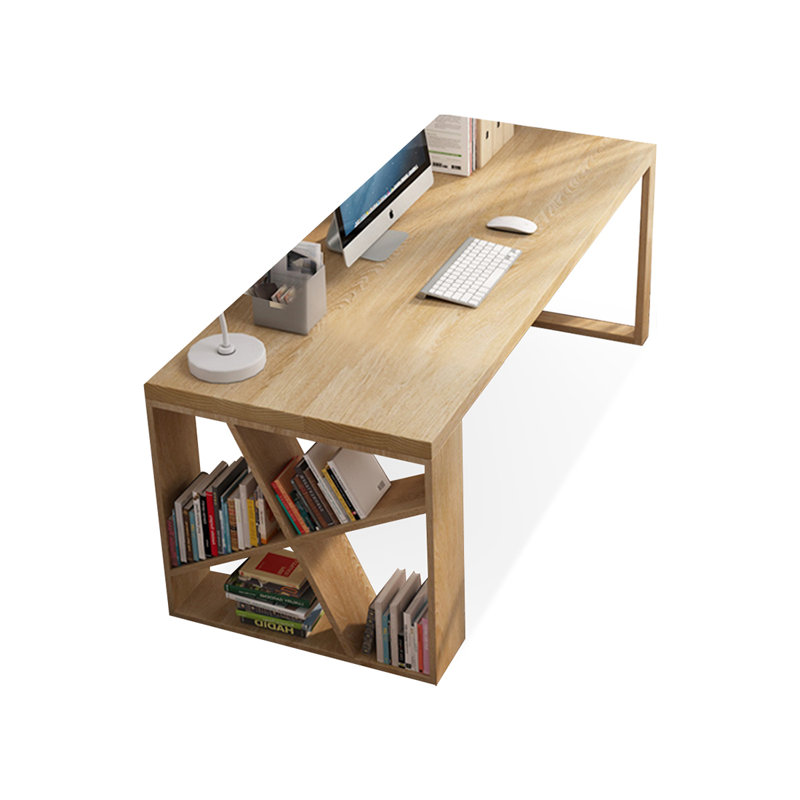 Bureau rectangulaire en bois massif Burlywood, H 29,53 po x l 70,87 po x P 31,5 po