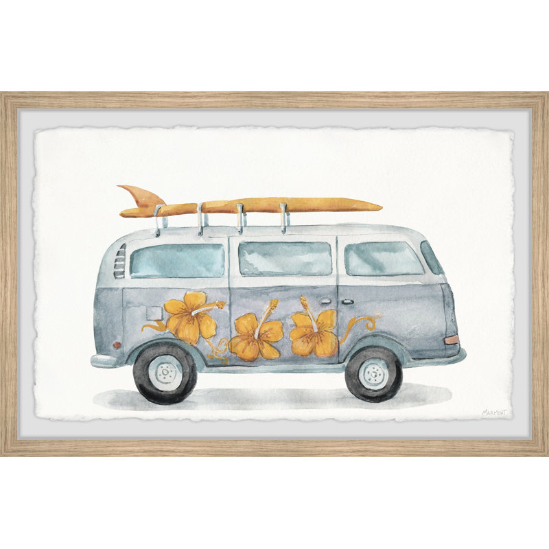 Keziah Surfing Van, reproduction encadrée, H 16 po x l 24 po x 1,5 po