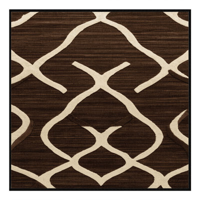 Machine Washable Trellis Brown Area Rug