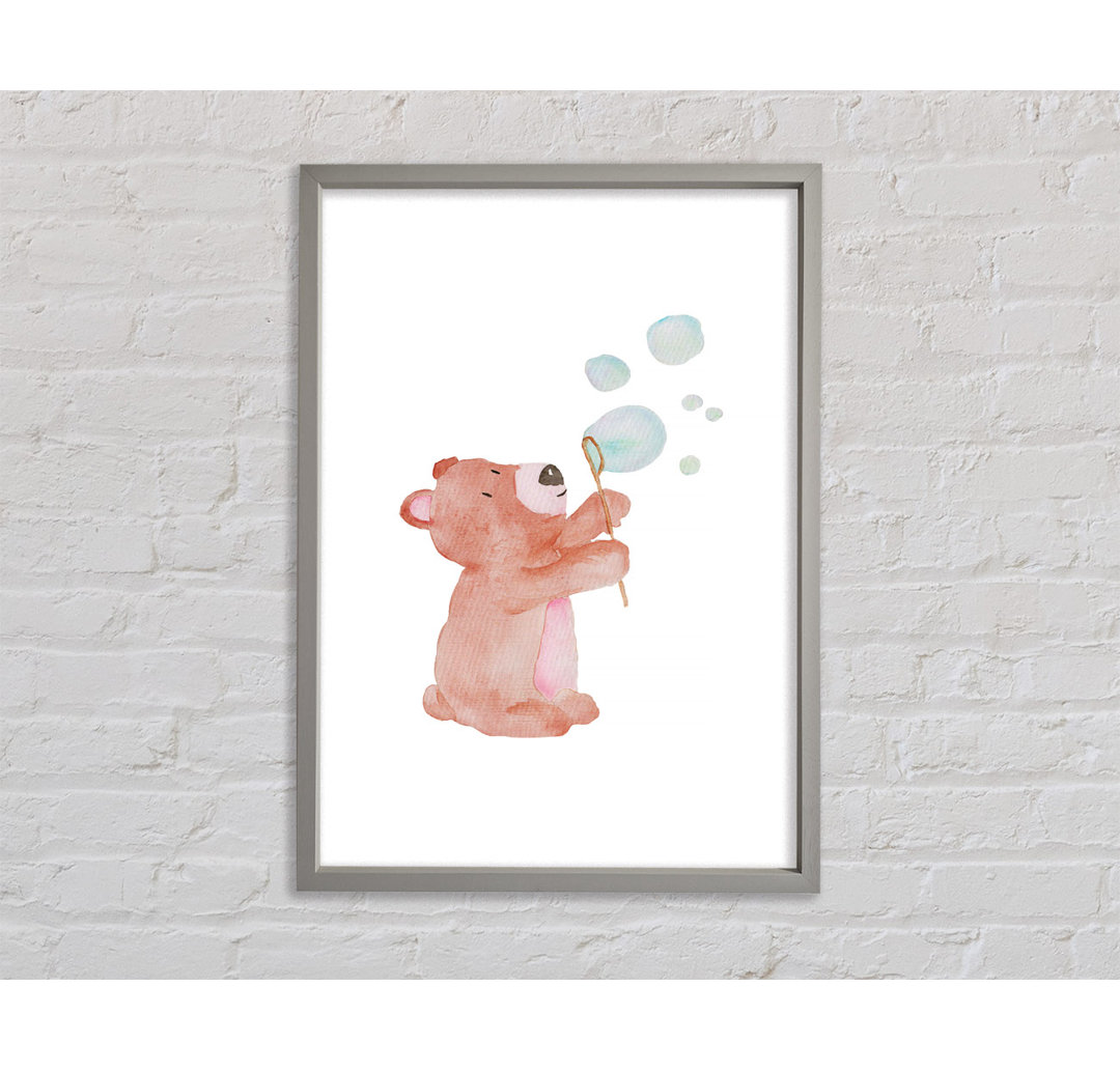 Bear Bubble Love - Einzelner Bilderrahmen Kunstdrucke auf Leinwand