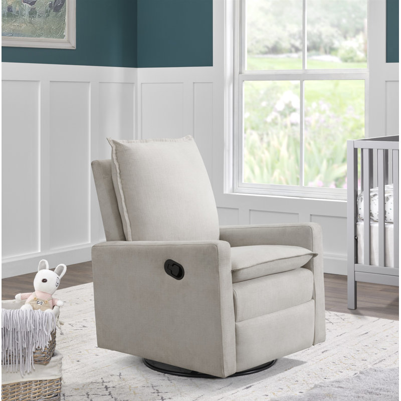 Uptown 360-Degree Swivel Glider Recliner , Sand Polyester