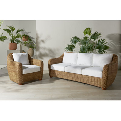 Melbourne Wicker 2 Piece Patio Conversation Set