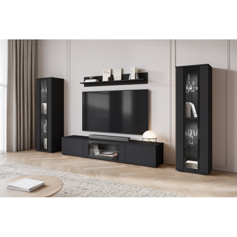 Demetrice Unfinished Entertainment Centre for TVs up to 75", Black