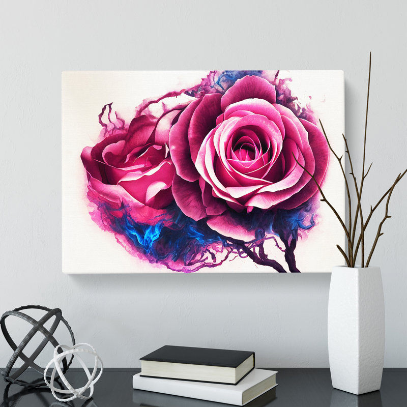 Masterful Rose Flowers Abstract - Wrapped Canvas, 50cm H x 76cm W x 3cm D