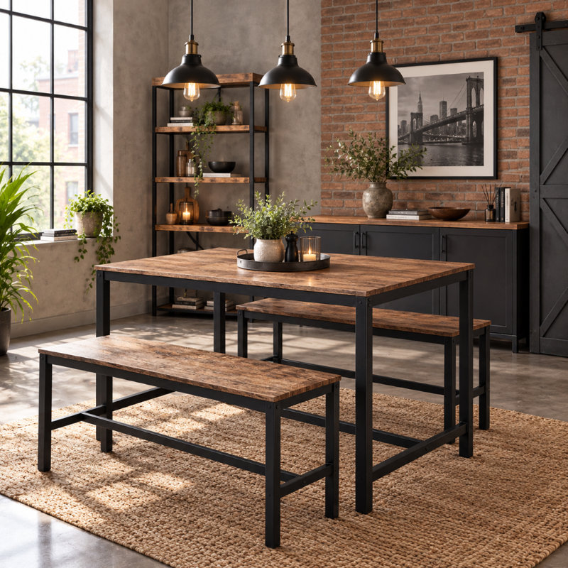 Alodie Industrial Dining Set
