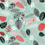 Motif de feuilles turquoise - imprimé encadré mat pour chambre à coucher corail