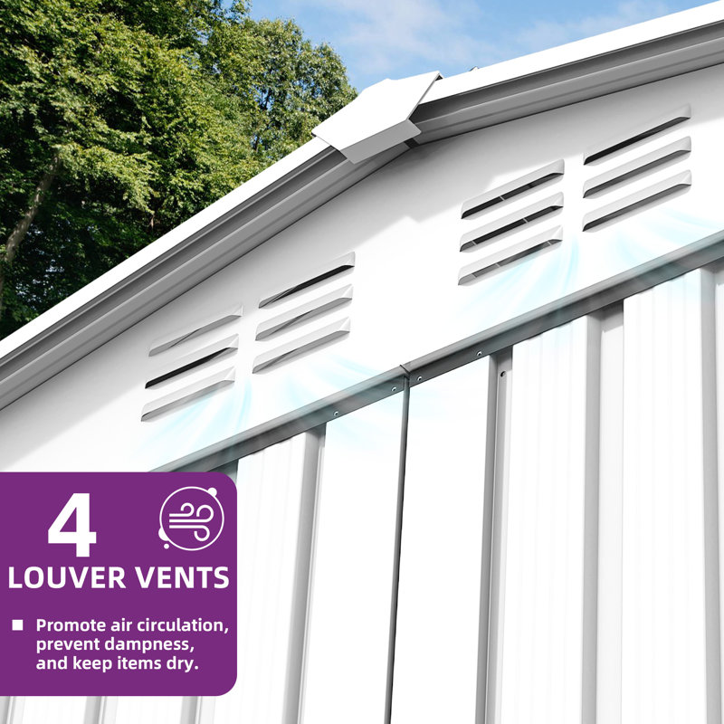 Remise de rangement 5,6 x 3 pi pour l'extérieur, Blanc