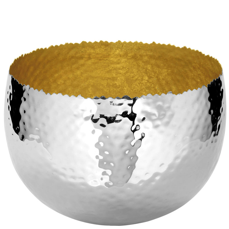 Metal Decorative Bowl, 19cm H x 26cm W x 26cm D