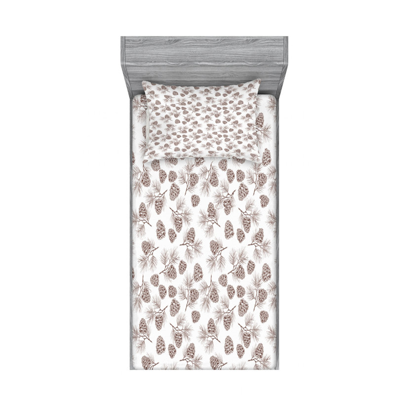 Microfiber Floral Sheet Set, Twin Sheet Set with Fitted Sheet