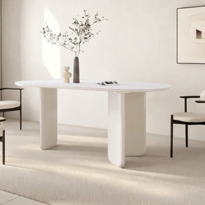 Table de salle à manger en marbre de style crème