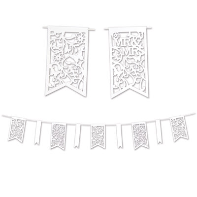 Die-Cut Mr & Mrs Pennant Banner