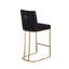 Ensemble de 2 tabourets de bar de 26 po de hauteur avec dossier, tabourets de bar brossés dorés Wokers-1422365580