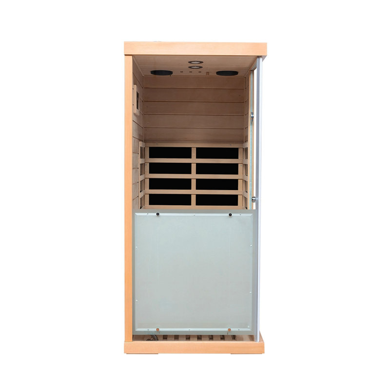 Sauna en verre avec ouverture à gauche