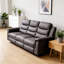 Canapé inclinable avec housse de console centrale, housses extensibles de canapé inclinable à 3 sièges (NOIR, housse inclinable à 3 sièges avec console) Similicuir NOIR