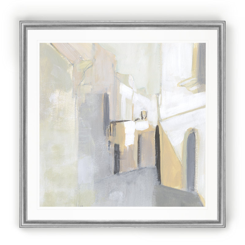 Pausa II, peinture sur toile, H 22,5 po x l 22,5 po x P 1,5 po, Cadre argenté