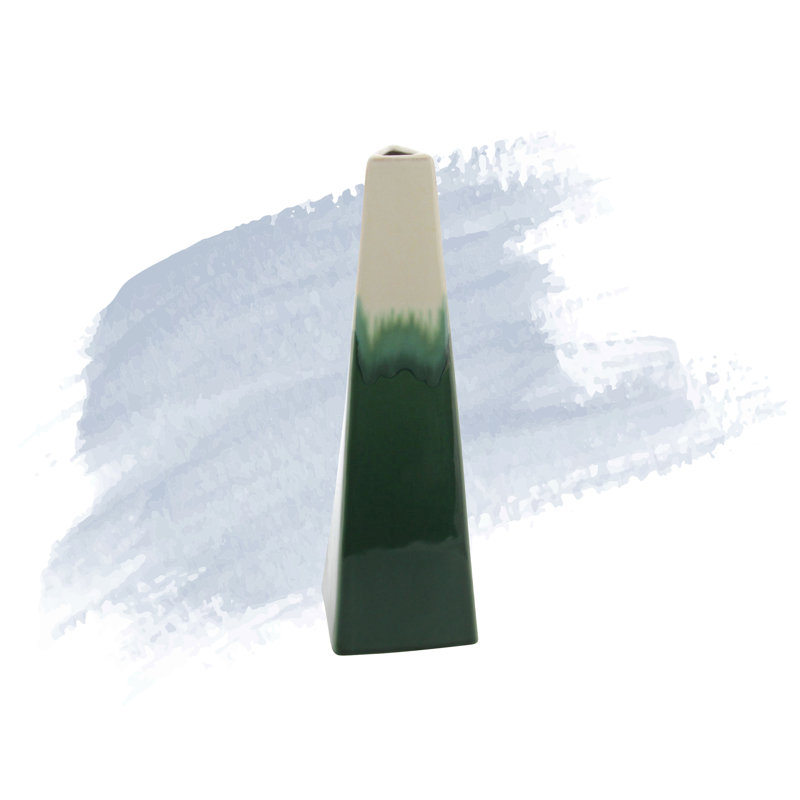 Overbury Stoneware Table Vase, Green, 11" H x 4" W x 4" D