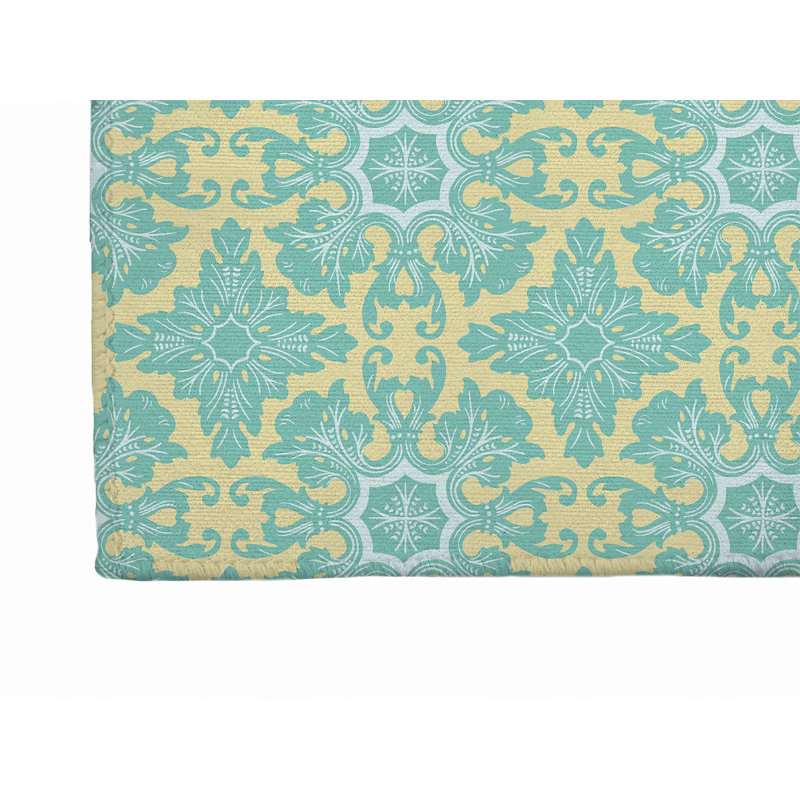 Paillasson Damask, Vert / Jaune, L 36 po x L 60 po