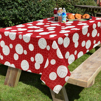 Passion For Volleyball Collection 60"X90" Printed Tablecloth With Table Weight Set