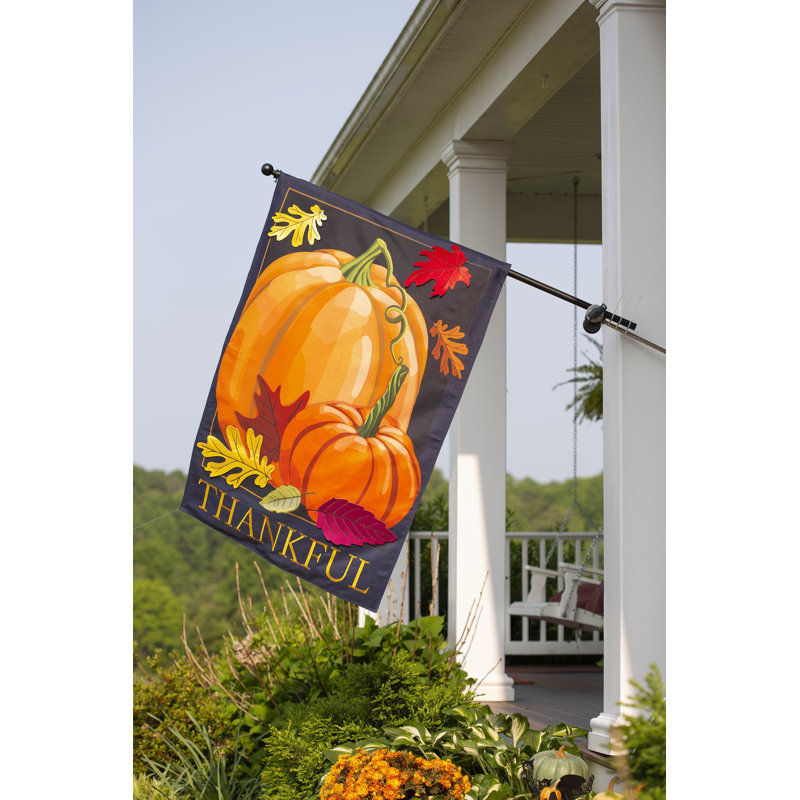 Drapeau de jardin Thankful Pumpkins Estate à 2 côtés en polyester 54 po x 35,5 po