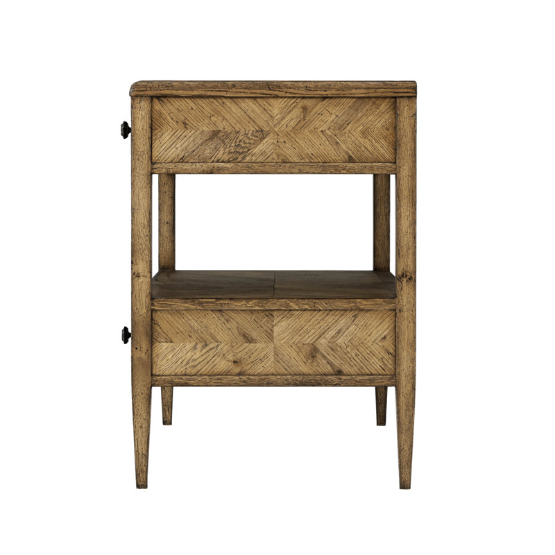 Nova 2 - Drawer Solid Wood Nightstand, Dawn Brown