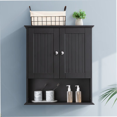 Armoire de rangement murale surélevée au-dessus de la toilette Armoire de rangement murale Armoires à pharmacie en bois