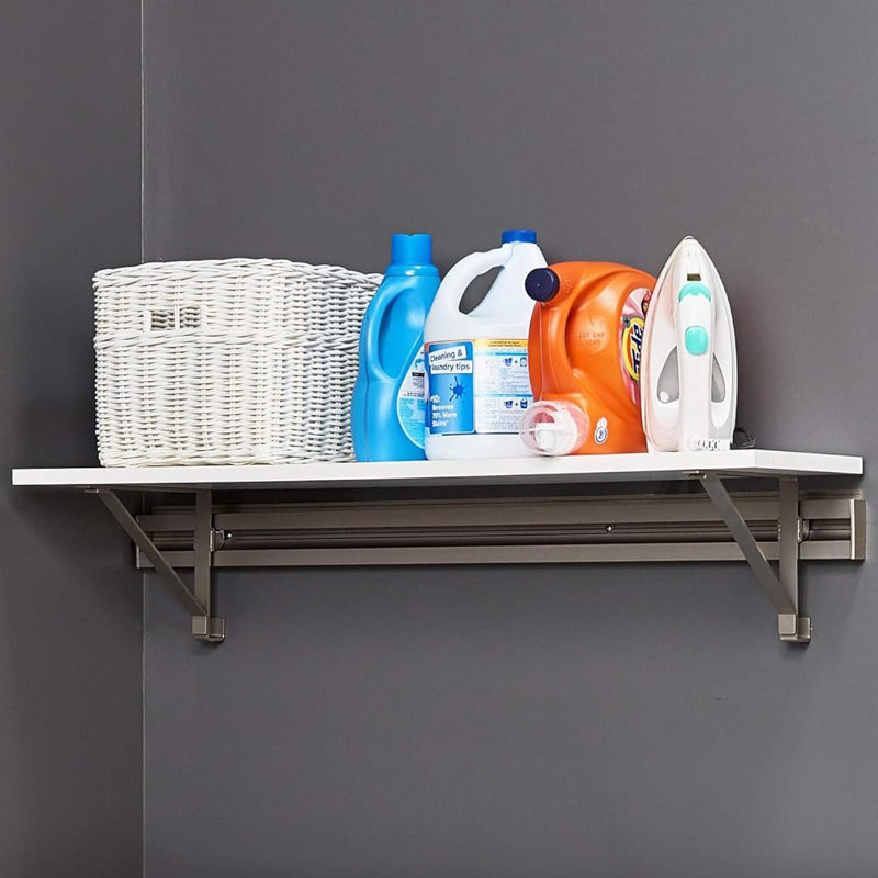 Single Shelf Laundry Room Organizer, 8.5" H x 48" W x 11.75" D