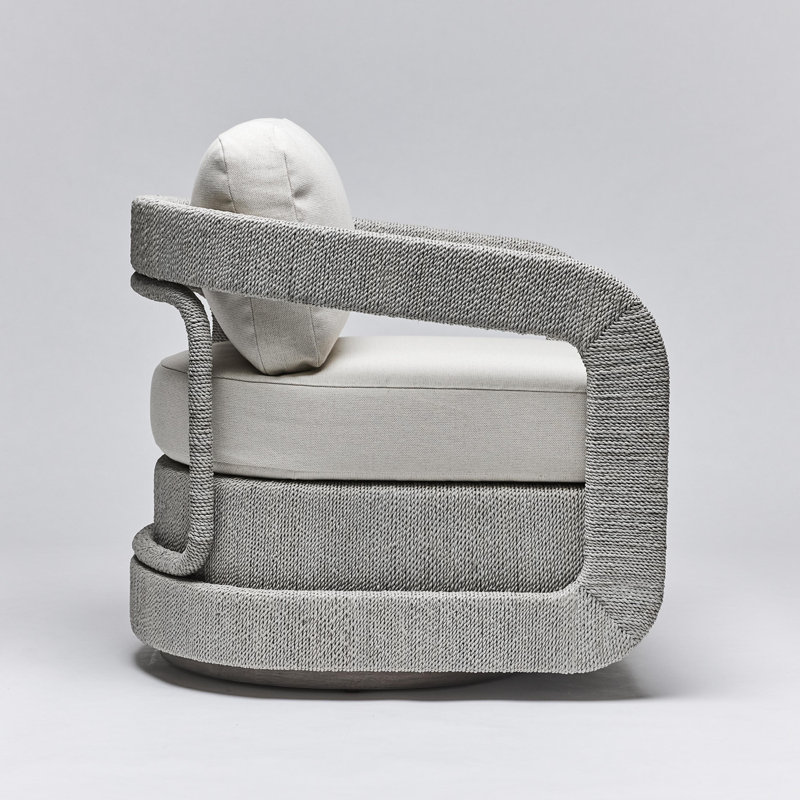 Harbour Swivel Armchair, Gray Ceruse, Sage Brush