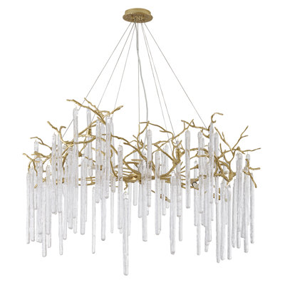 Transitional 12-Light Round Glass Drop Chandelier 