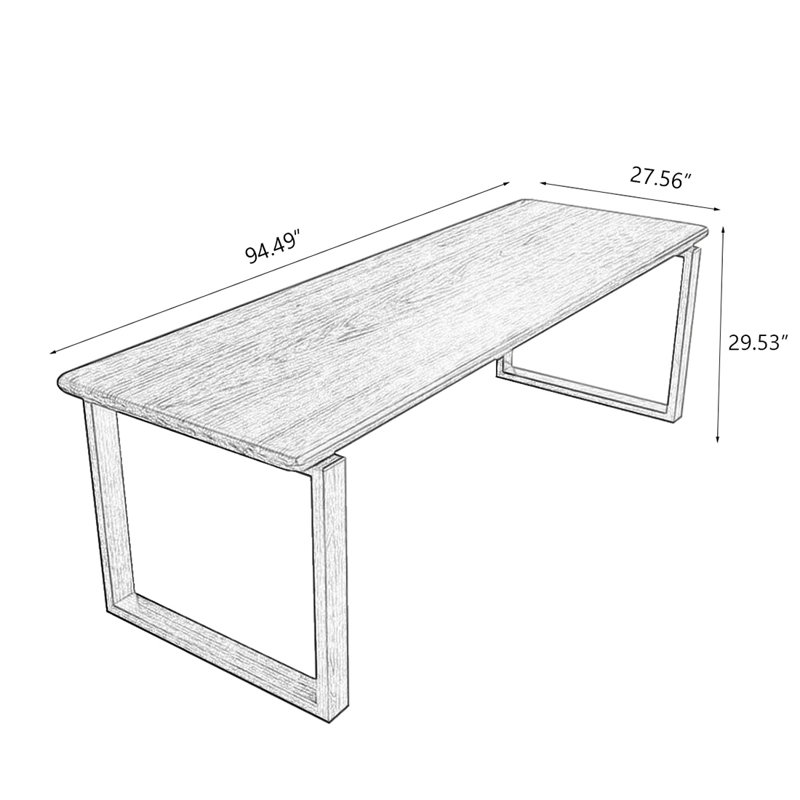Walnut Rectangular Solid Wood desk, 29.53" H x 94.49" W x 27.56" D